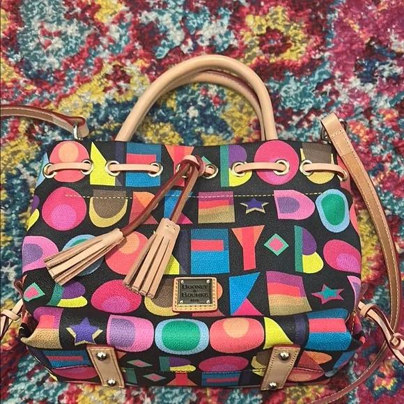Dooney Bourke🌺 Art Deco Satchel Bag with Geometric Print NWOT!!